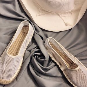 White Webbing Espadrilles
